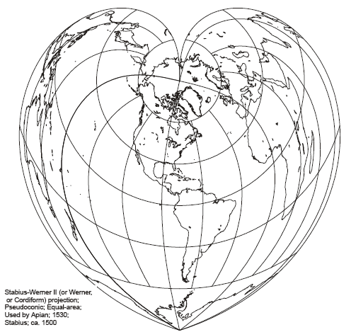 Werner Pseudo-Conic Projection